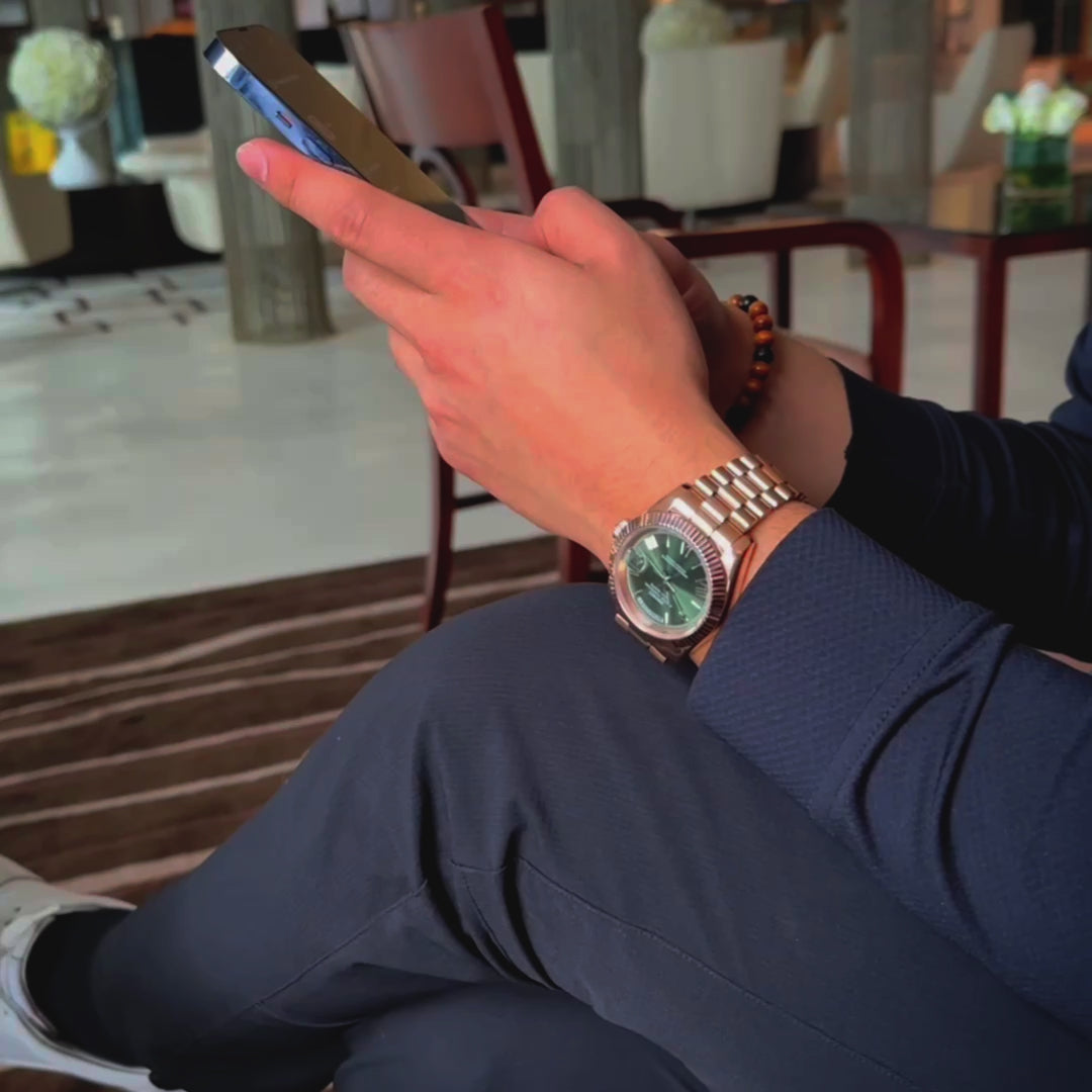 SEIKODATE ROSE GOLD OLIVE GREEN ROMAN