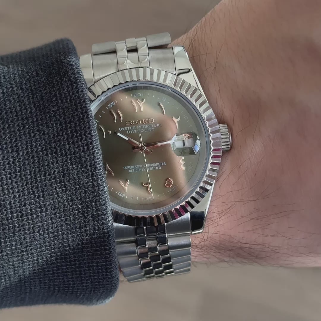 SEIKOJUST OLIVE GREEN ARABIC